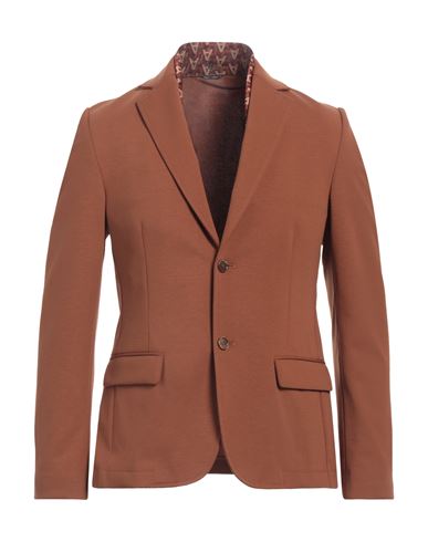 Man Blazer Brown Size 38 Cotton, Polyamide, Elastane, Polyester