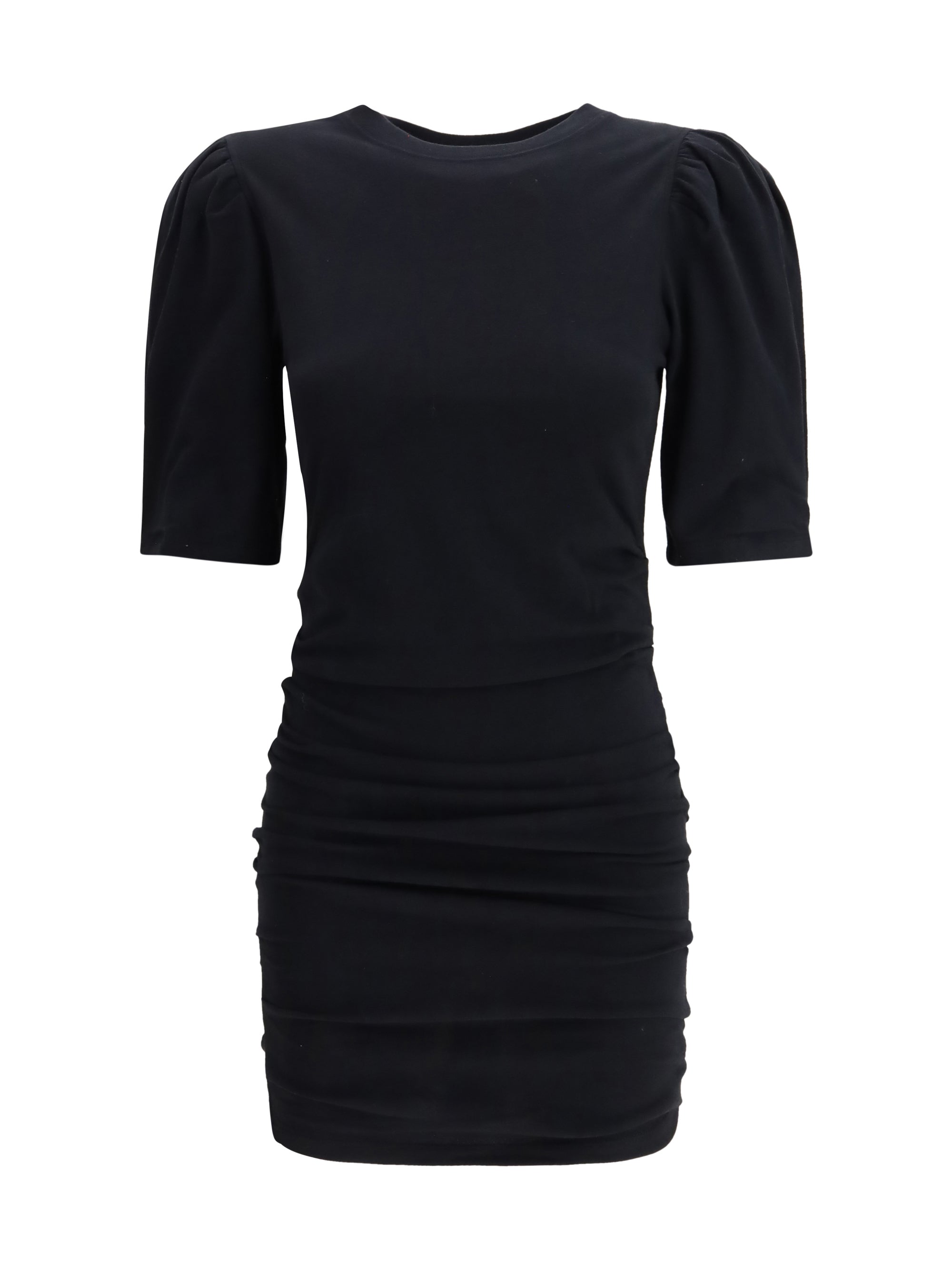Stretch Cotton Mini Dress — Black