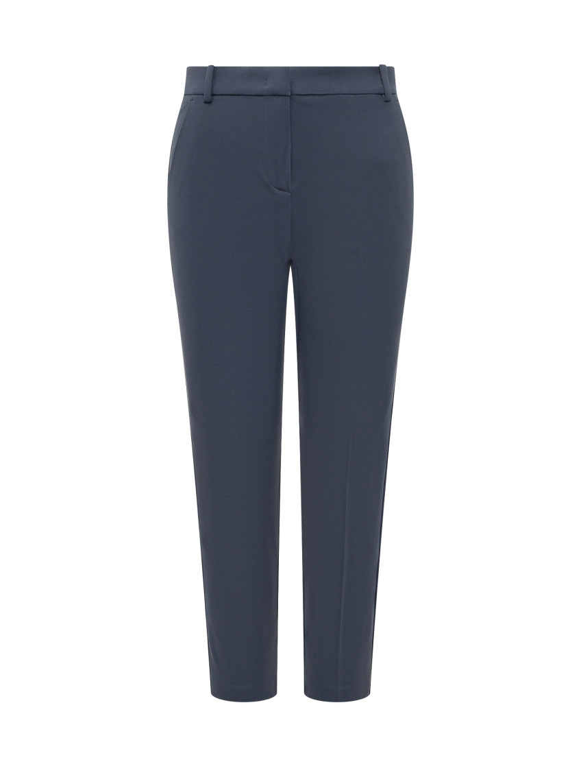 Blue Straight Flat Front Pants