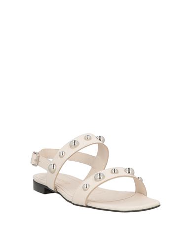 Woman Sandals Cream Size 6 Leather