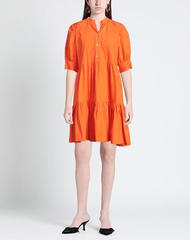 Woman Mini dress Orange Size 10 Cotton