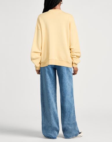Woman Sweatshirt Pastel yellow Size S Cotton