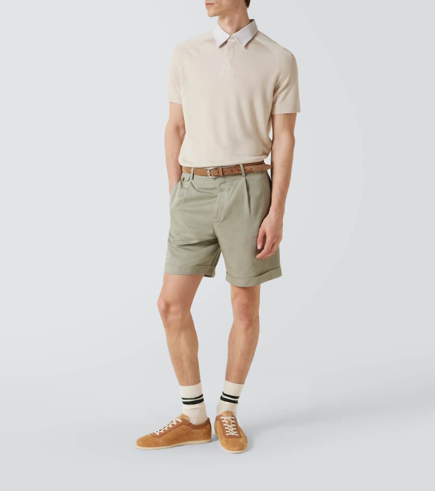 Linen and silk polo shirt
