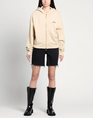 Woman Sweatshirt Beige Size L Cotton