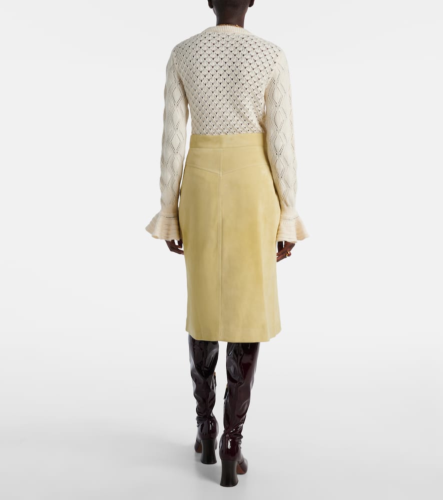 Chloé Suede midi skirt