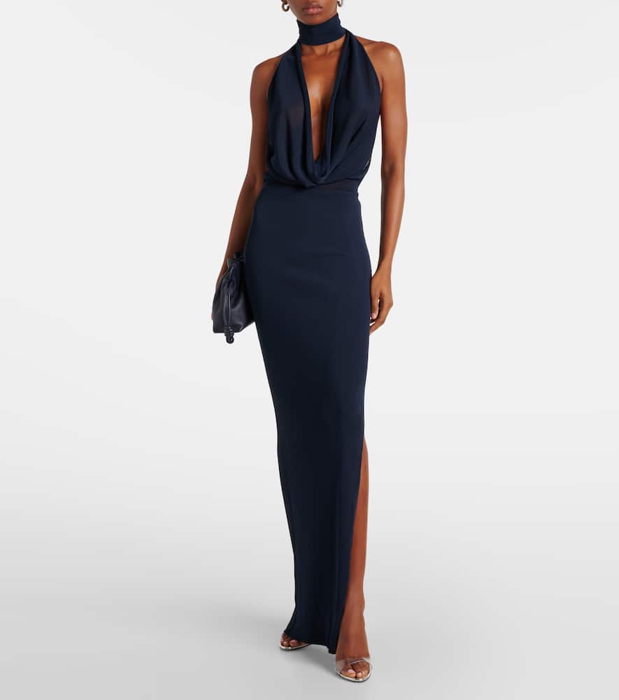 Draped halterneck gown