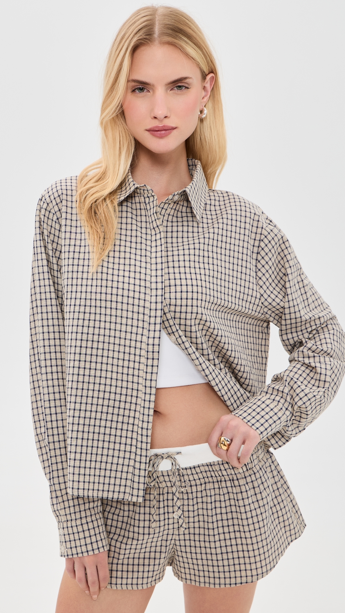 Nirvana Shirt Vintage Beige Plaid