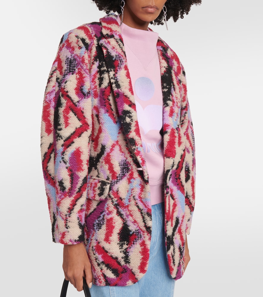 Intarsia wool-blend jacket