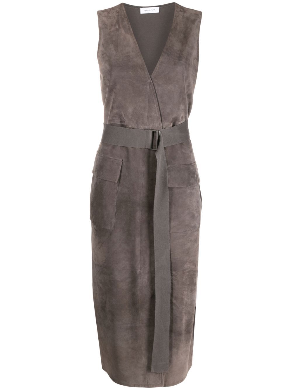 Sleeveless leather dress - Grey