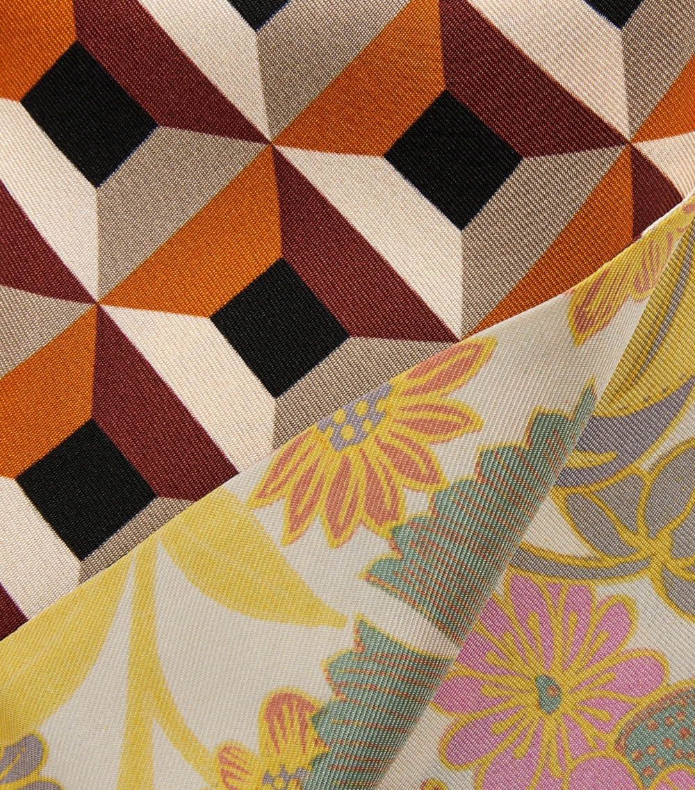 Silk Patterned Skinny Scarf