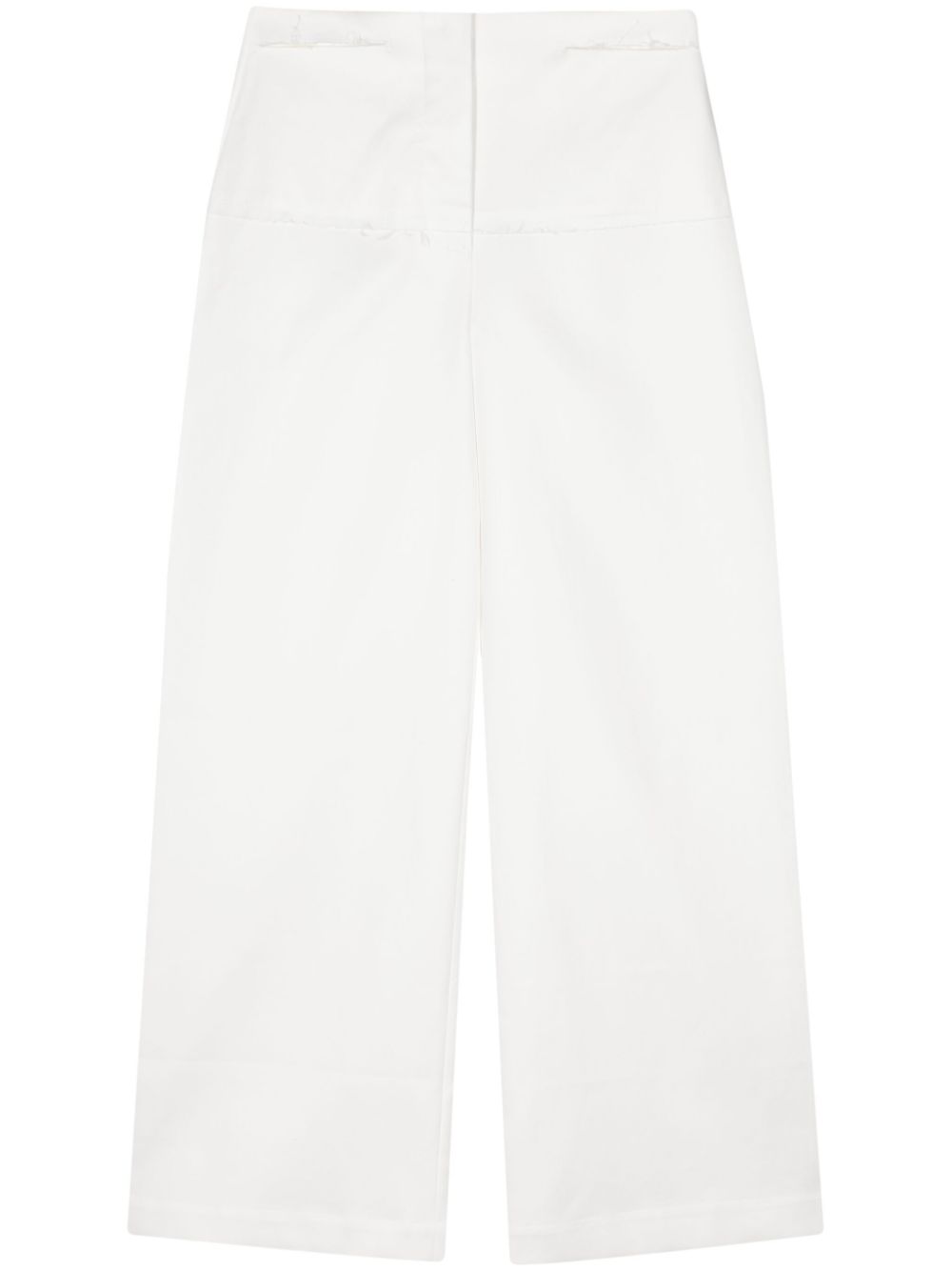 Cotton straight-leg trousers - White