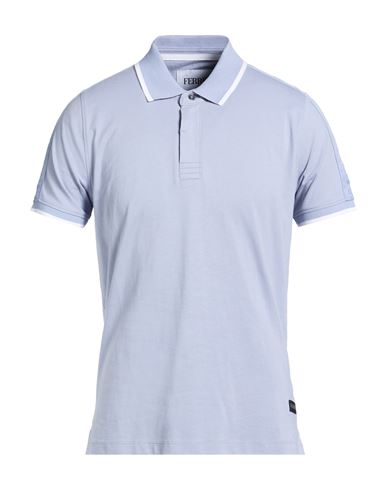 Man Polo shirt Sky blue Size M Cotton