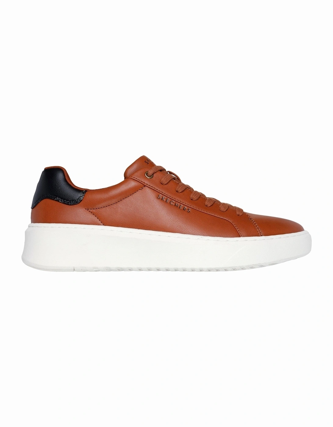 Men's Skechers Mens Court Break Suit Sneaker 183175-COG Cognac Lace Up Shoe - Brown - Size: 10