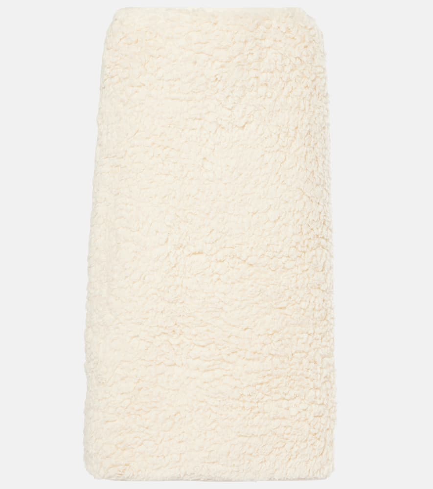 Cotton fleece midi skirt