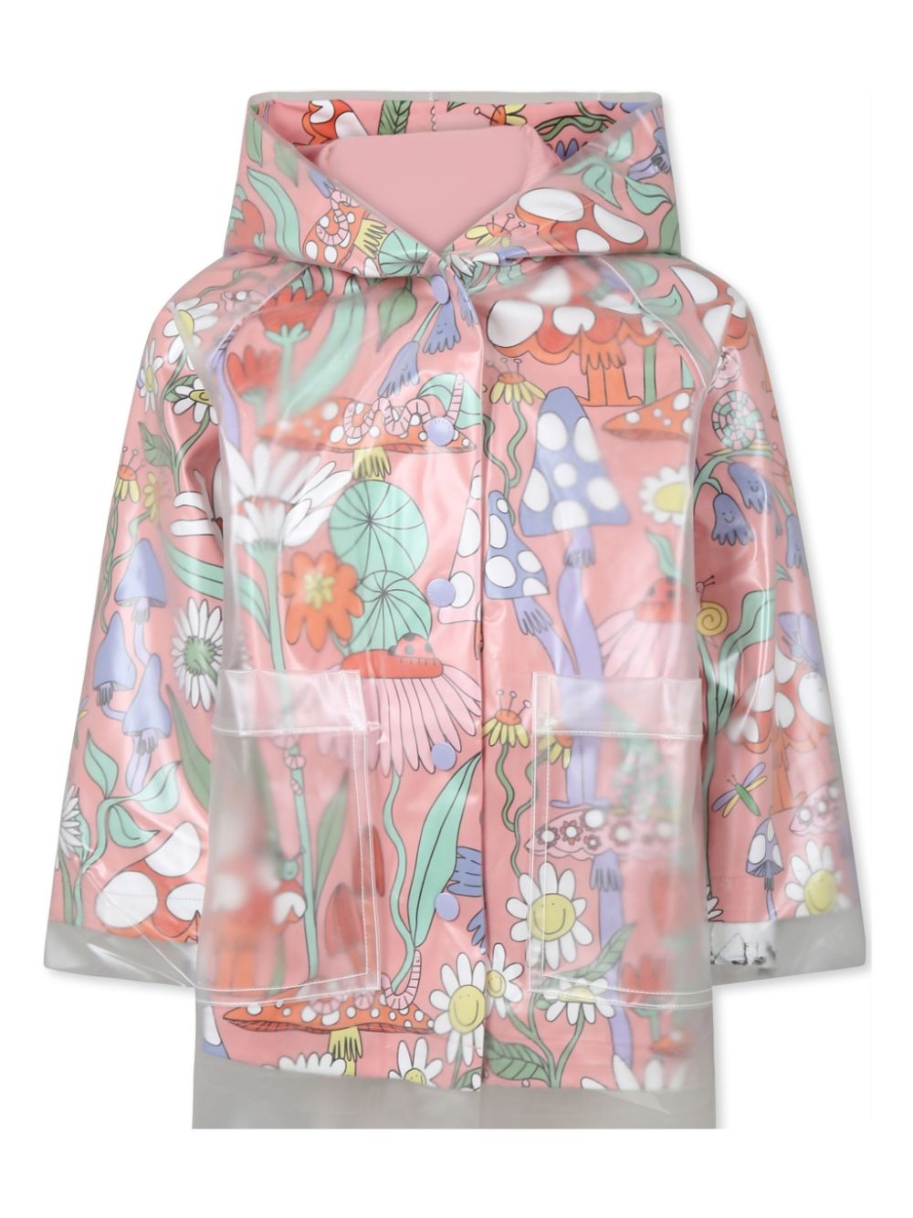 Floral-print raincoat - Pink