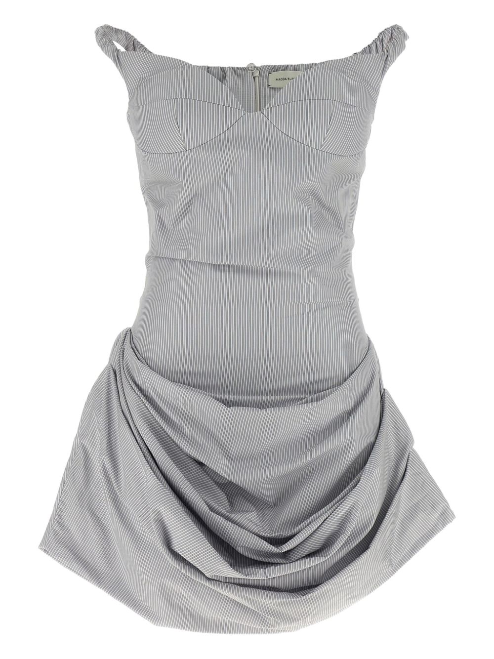 22 striped draped mini dress - Grey