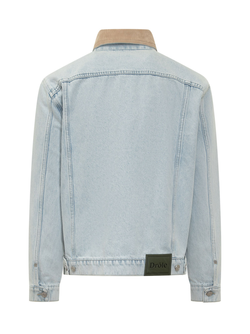 Drôle De Monsieur - denim jacket with contrast collar and pocket