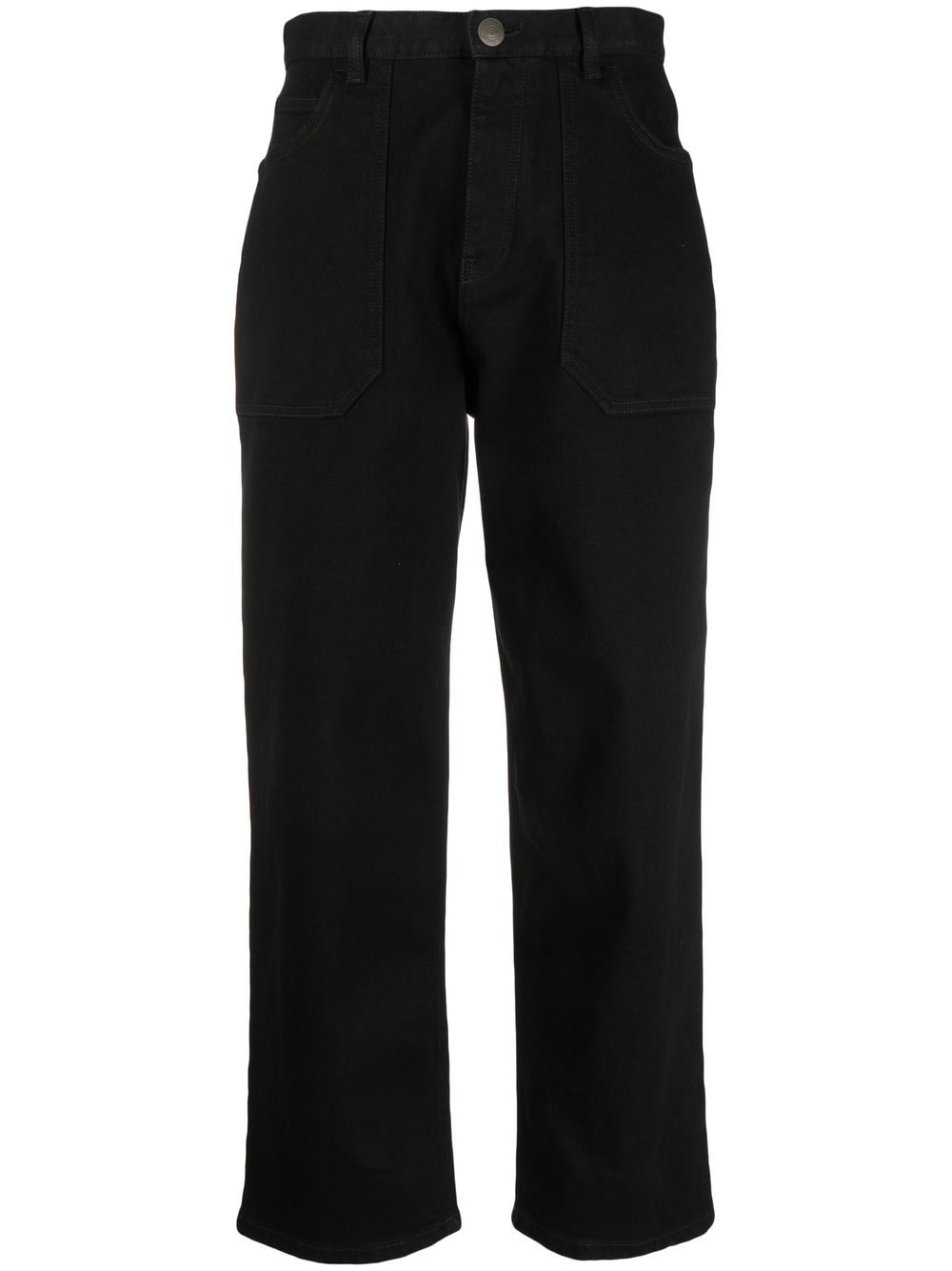 Logo-patch straight-leg jeans - Black