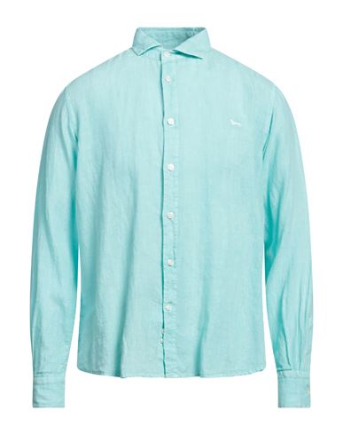 Man Shirt Turquoise Size L Linen