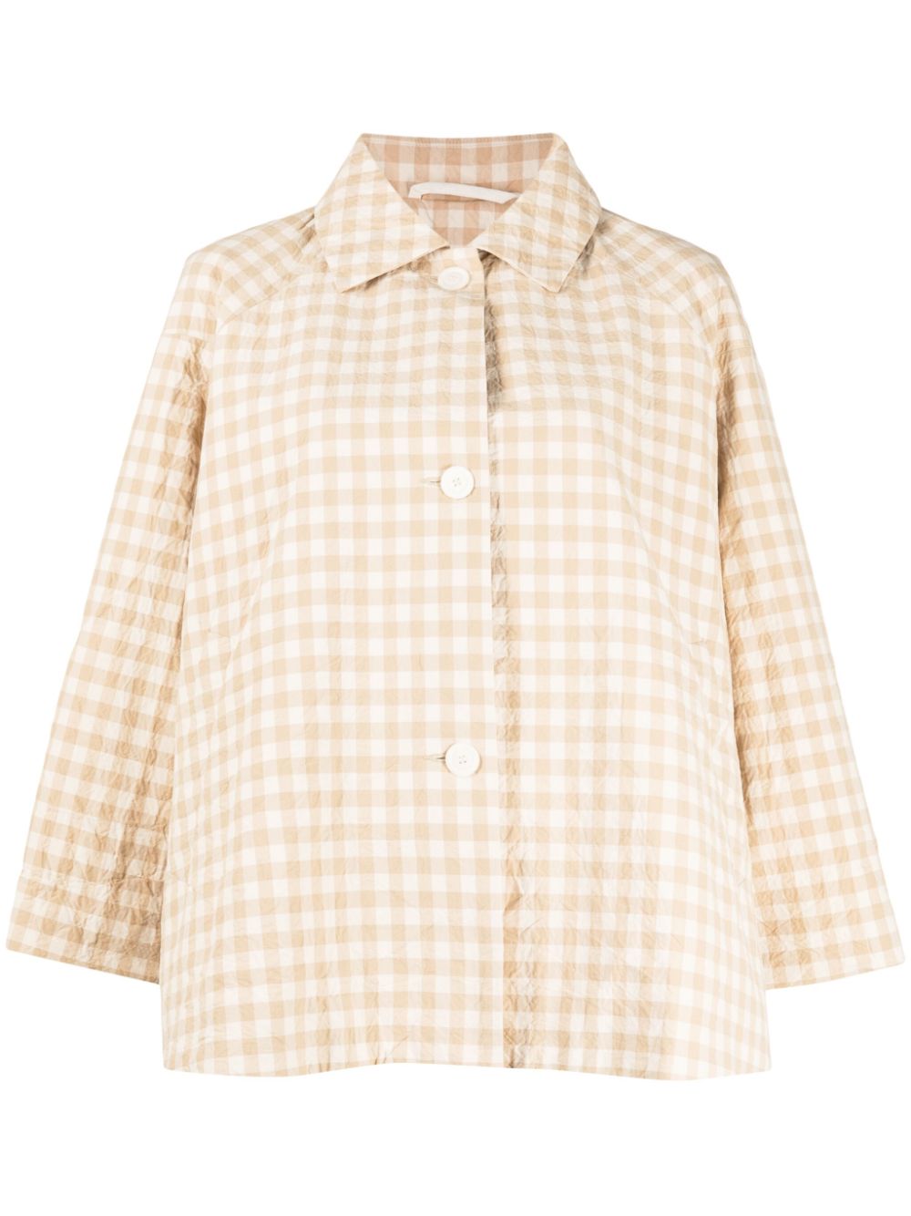 Dries gingham-check shirt jacket - Neutrals