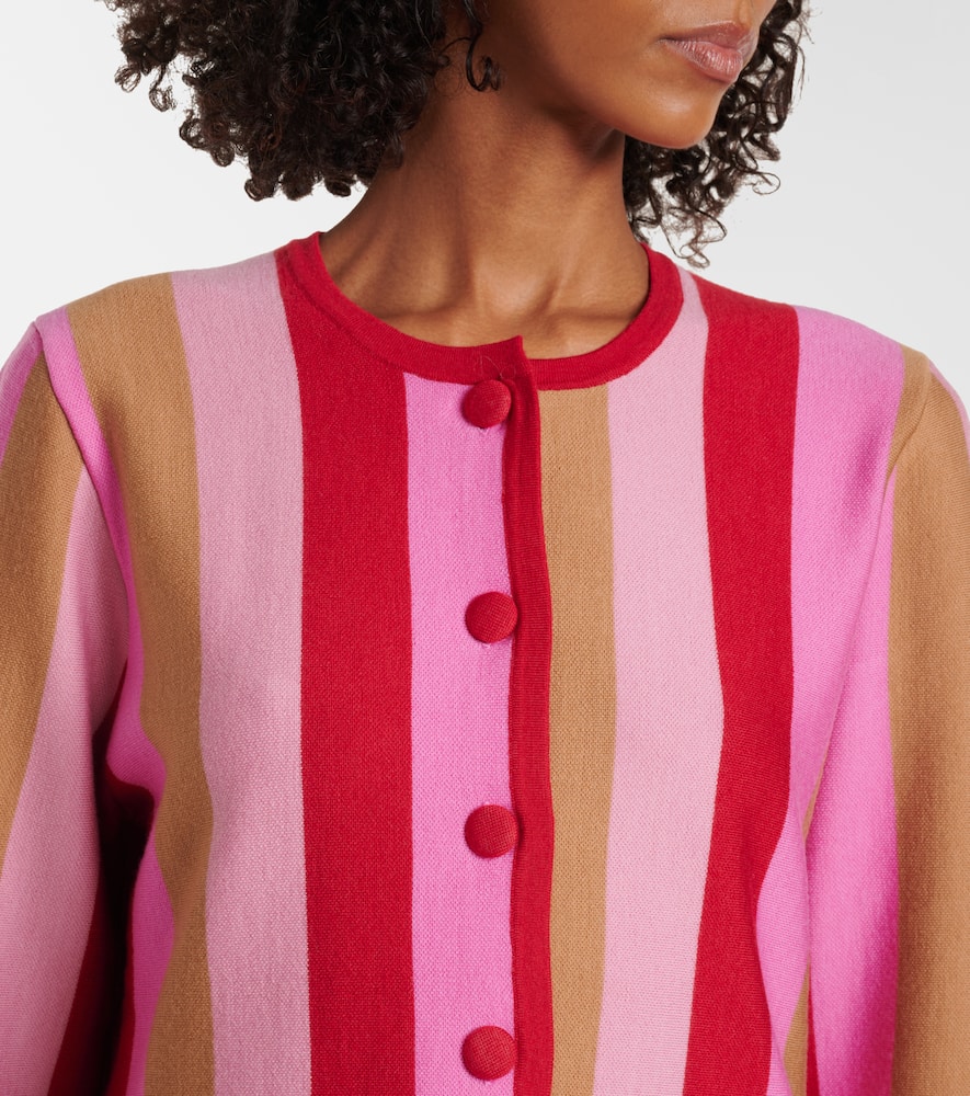 Mirja striped wool-blend cardigan