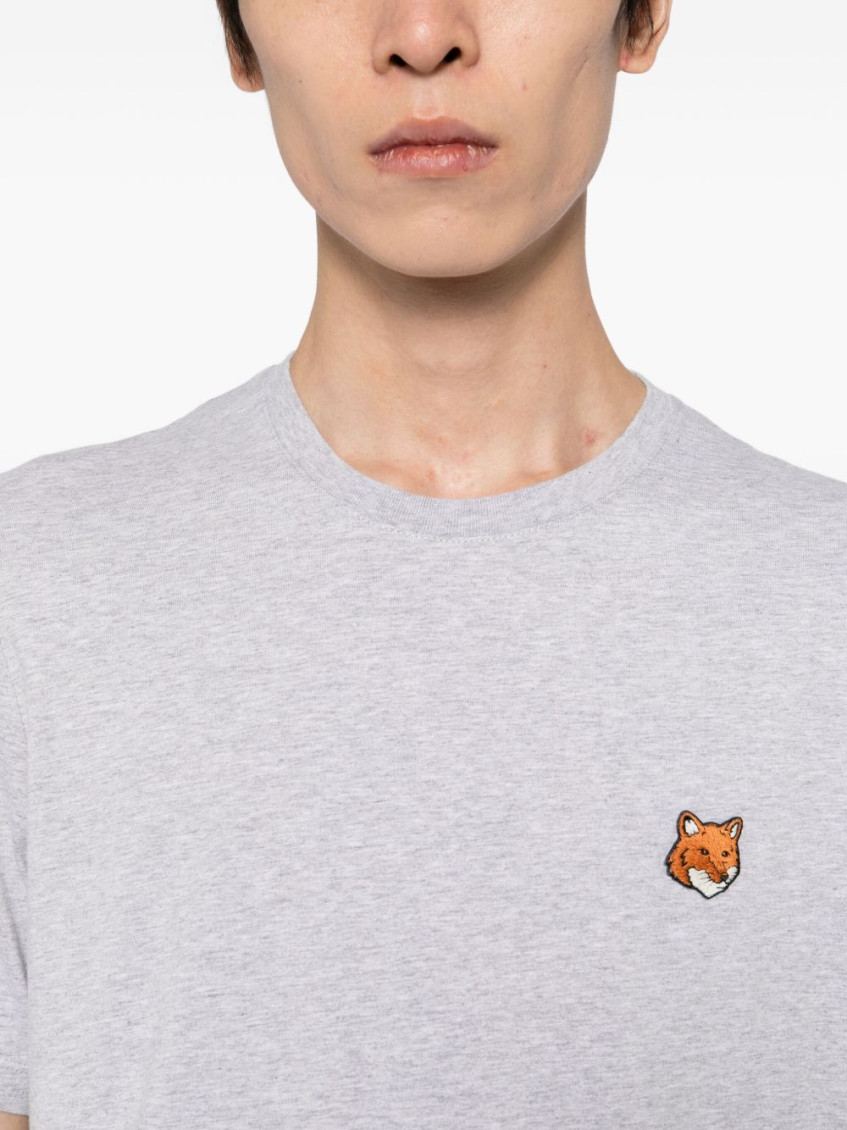 Grey Fox Head Cotton T-shirt