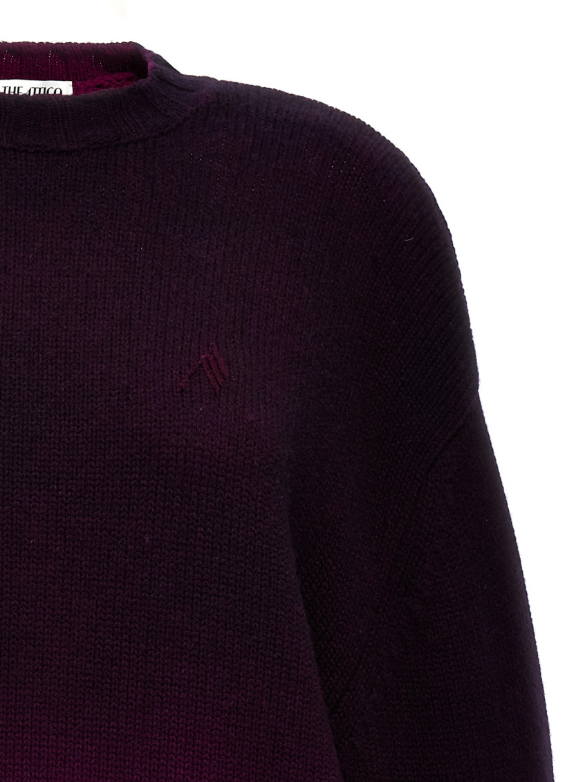 Purple Wool Blend Mini Dress