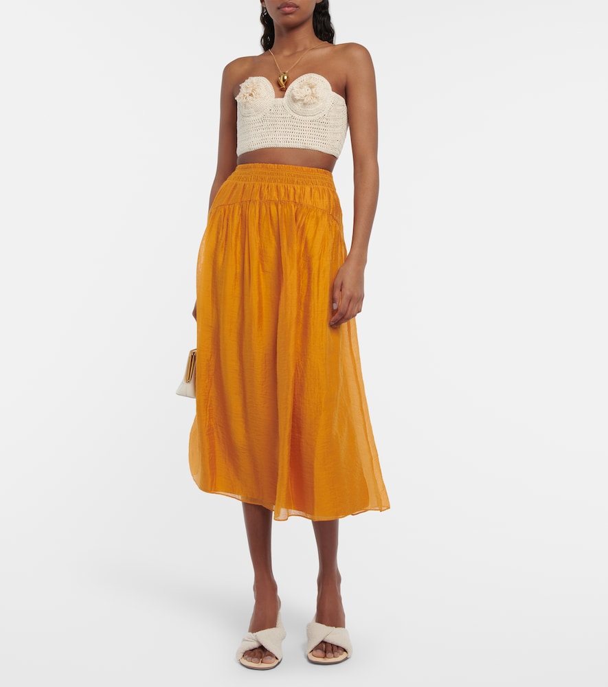 Vince High-rise midi skirt
