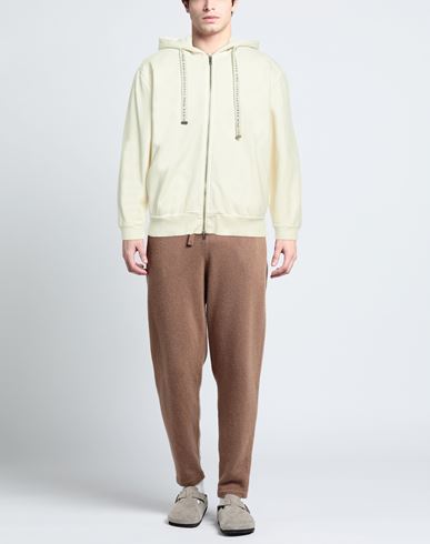 Man Sweatshirt Ivory Size L Cotton, Elastane