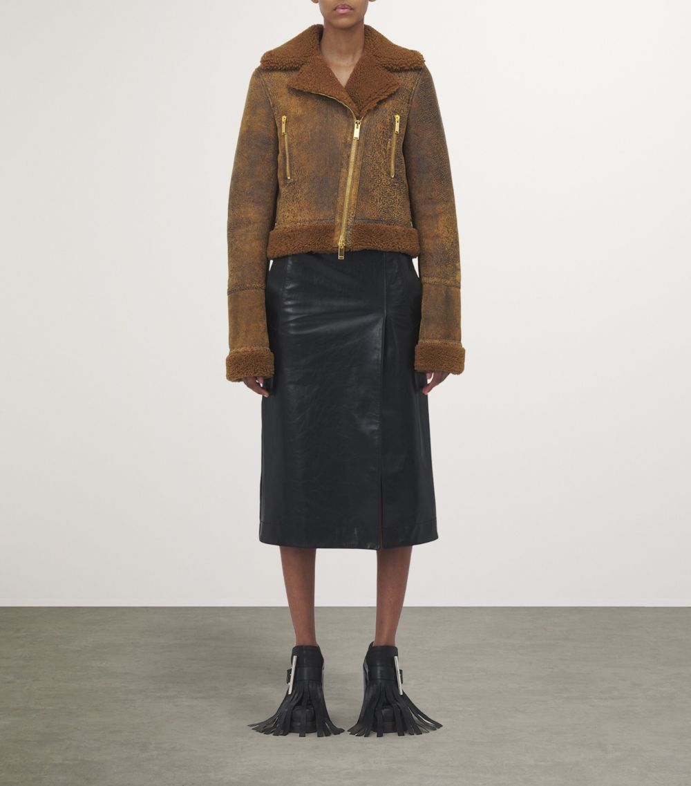 Leather Shearling Aviator Jacket
