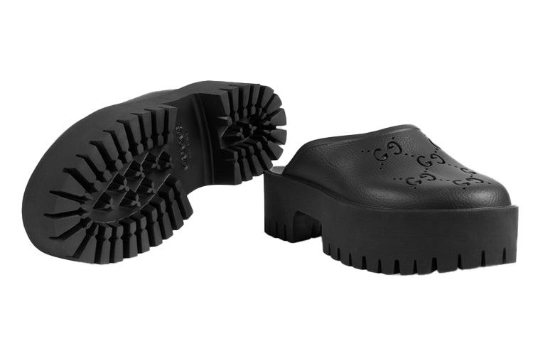 (WMNS) Platform Perforated G Sandal 'Black Rubber'
