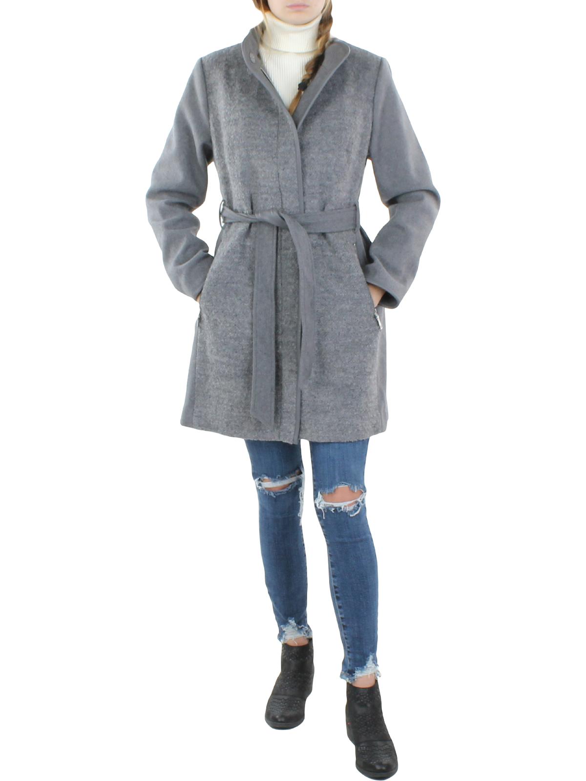 Petites Womens Warm Short Wool Coat