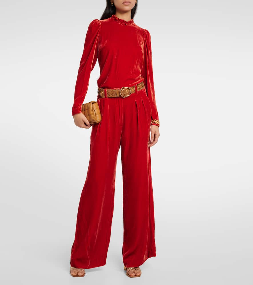 Ulla Johnson Veronica velvet wide-leg pants