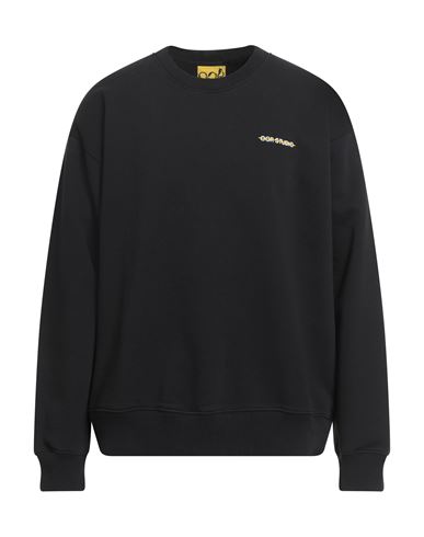Man Sweatshirt Black Size L Cotton, Polyester