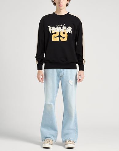 Man Sweatshirt Black Size M Cotton
