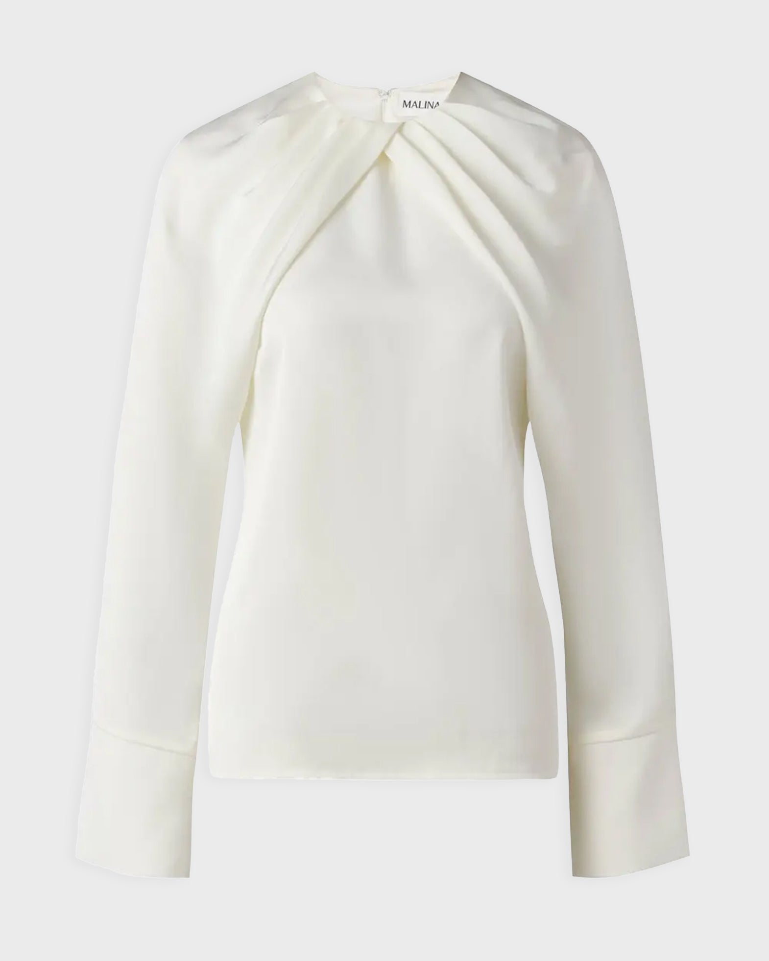 Malina Blouse Evie Pleated Neckline Offwhite