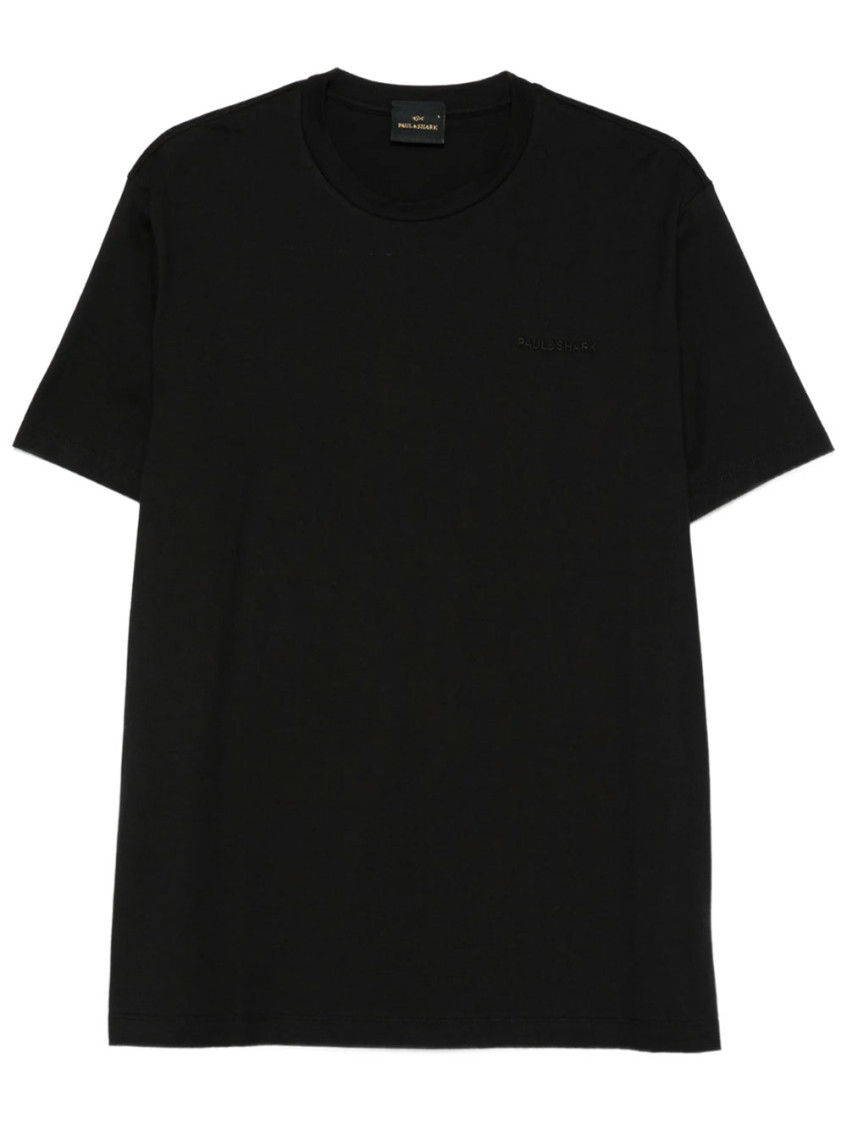 Paul & Shark - cotton t shirt tonal logo embroidery