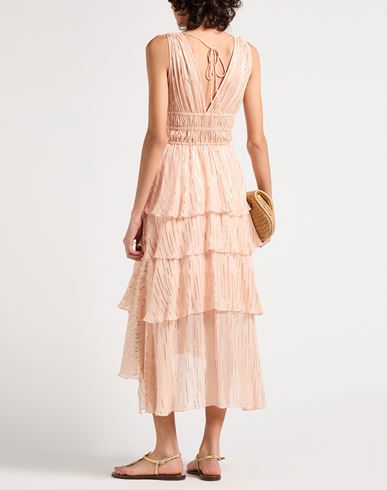 Woman Midi dress Light pink Size 6 Silk, Metallic fiber