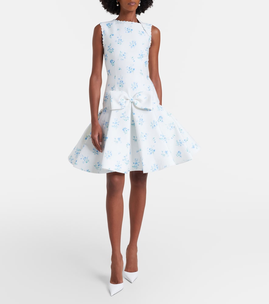Floral cotton and silk minidress