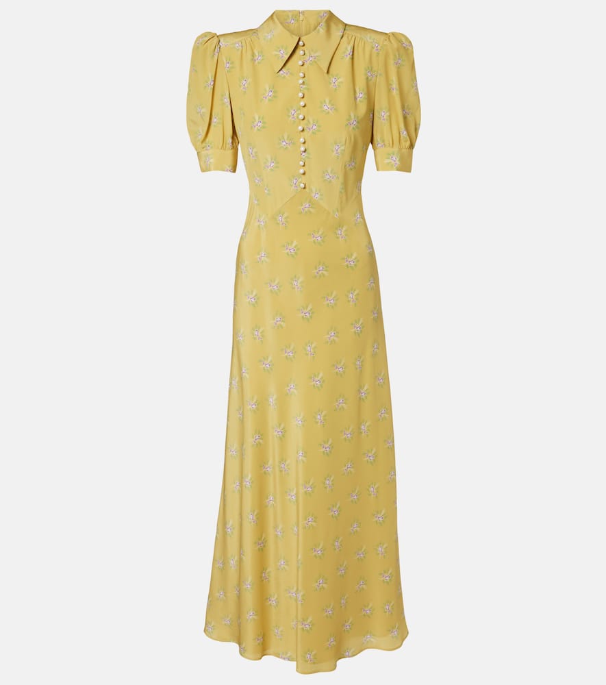 Floral silk midi dress