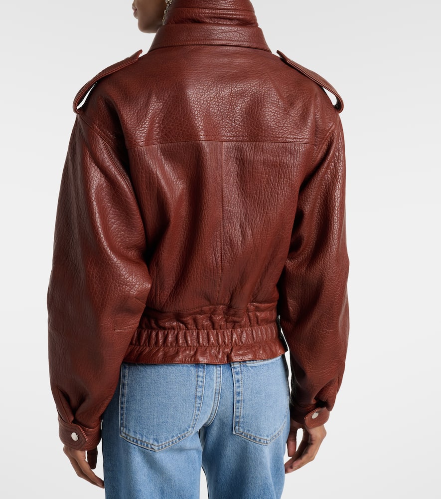 Aneli leather bomber jacket