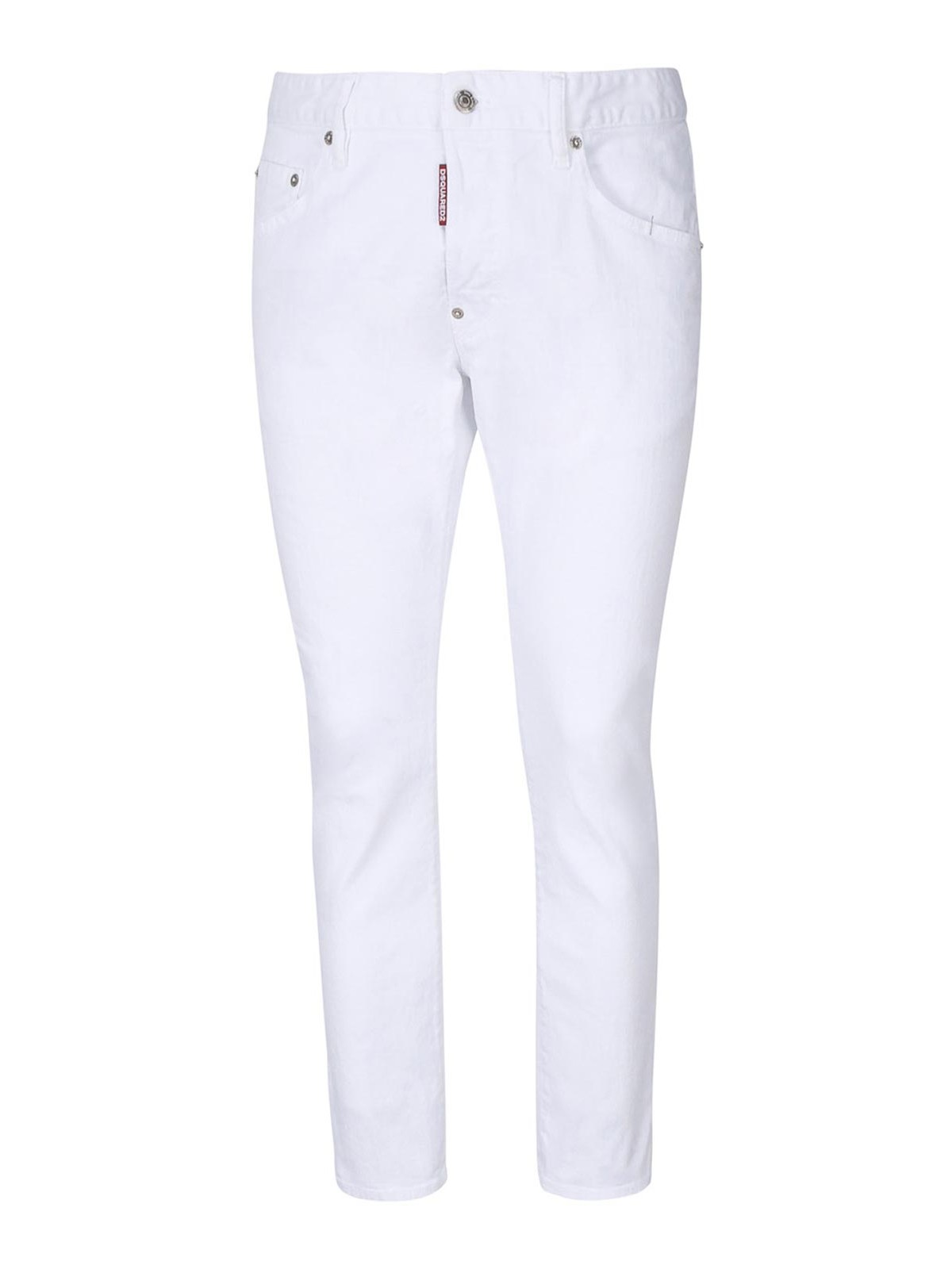 Optical White Stretch-cotton Denim Jeans