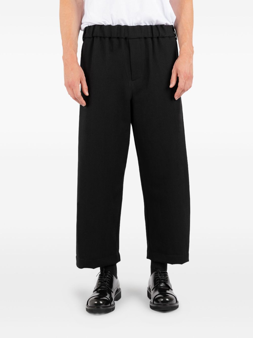 Chiba elastic-waistband trousers - Black