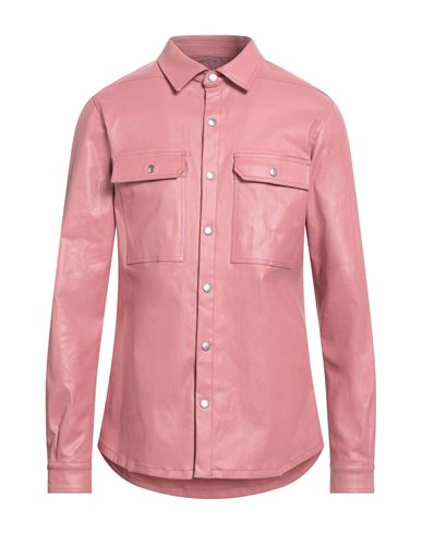 Man Shirt Pink Size 40 Cotton, Elastane