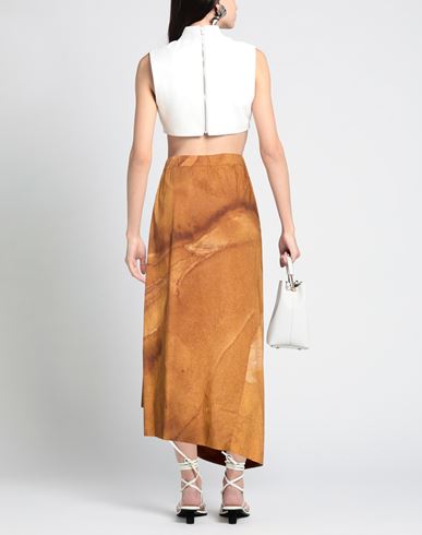 Woman Midi skirt Camel Size 8 Cotton, Elastane