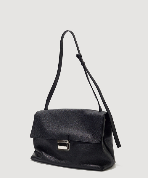 Delfi Large Satchel Shoulder Bag Black