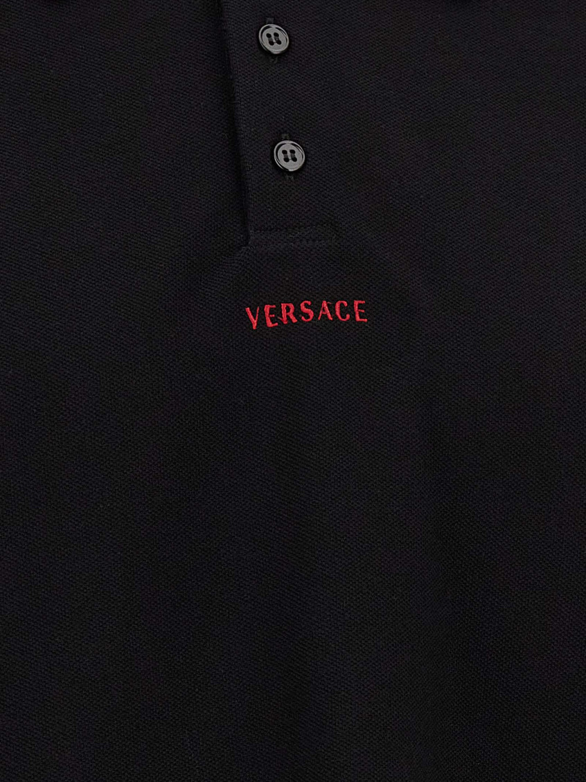 Versace - polo shirt greca motif contrast collar
