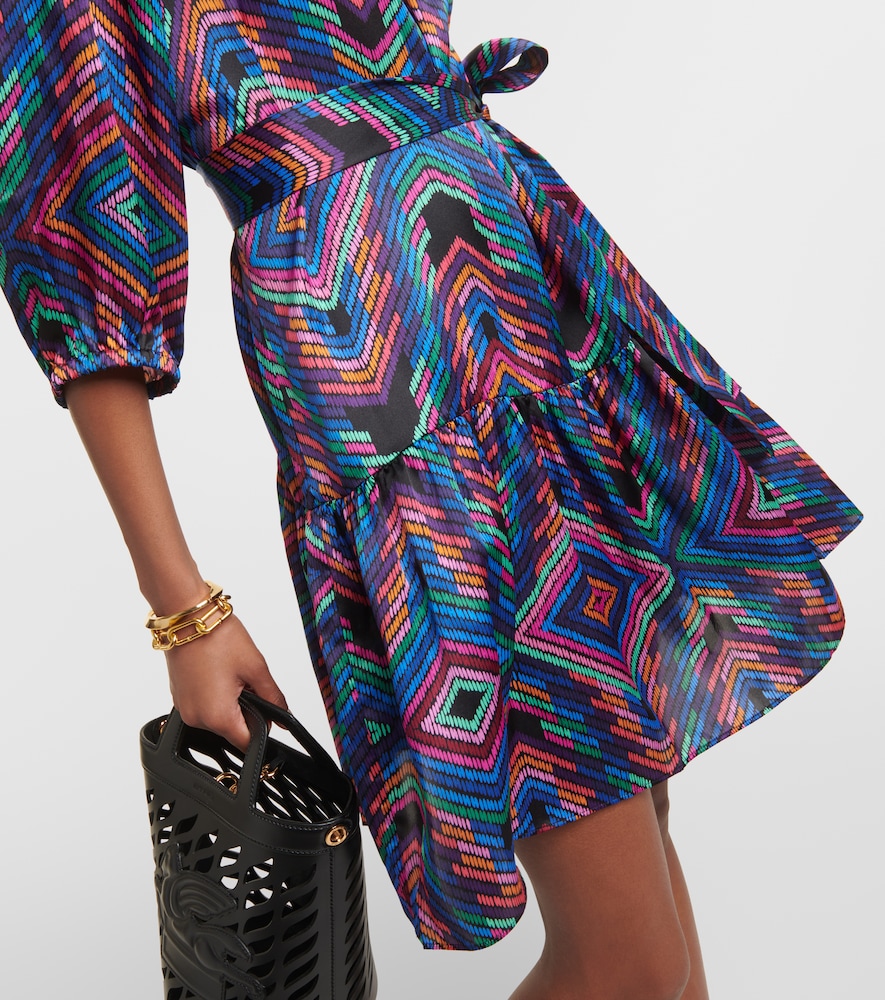 Nightclub printed satin minidress