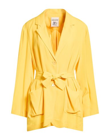 Woman Blazer Yellow Size 6 Acetate, Silk