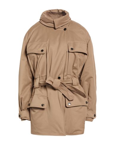 Woman Jacket Khaki Size 6 Polyester, Polyamide